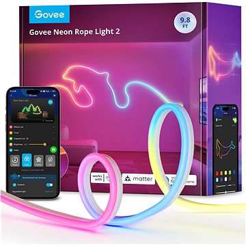 

Govee Neon 2 Matter ohebný pásek, RGBIC, 3 m