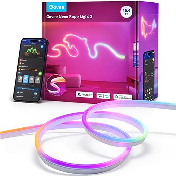 

Govee Neon 2 Matter ohebný pásek, RGBIC, 5 m
