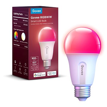 

Govee Smart RGBWW 9 W-60 W, 800 lm, E27, Long Life