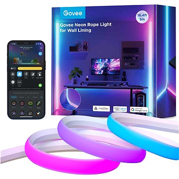 

Govee Neon MATTER LED rohová lišta 5m - RGBIC