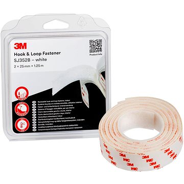 

3M Hook & Loop™ háčky a smyčky SJ352BWT, transparentní, 2 x 25 mm x 1,25 m v blistru