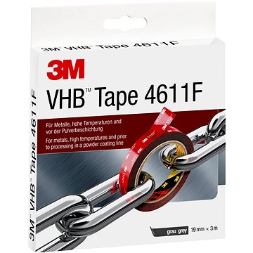 

3M VHB™ Oboustranně silně lepicí akrylová páska 4611, tmavošedá, 19 mm x 3 m v blistru