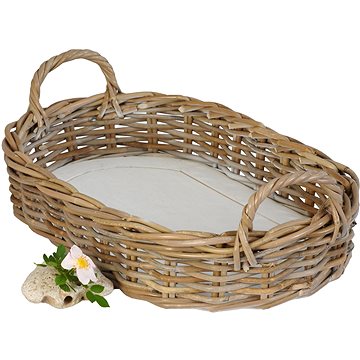 

HD Home Design tác ratan s úchopem dřevěné dno 60 cm