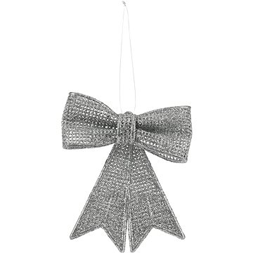 

H&L Vánoční ozdoby - dekorační mašle, s třpytem, stříbrná, 10 cm