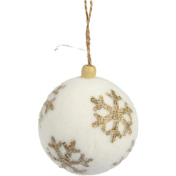 

H&L Vánoční ozdoby - koule, bílá slámová vločka, průměr 8 cm