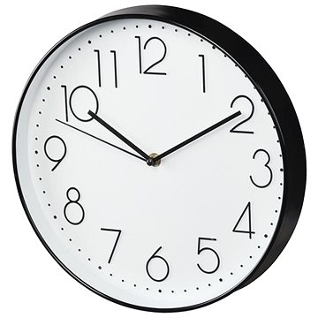 

HAMA Elegance nástěnné hodiny, průměr 30 cm, tichý chod, bílé/černé