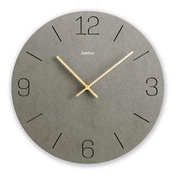

Hama Crete průměr 30 cm, vyryté číslice, tiché, MDF, tmavě sivé