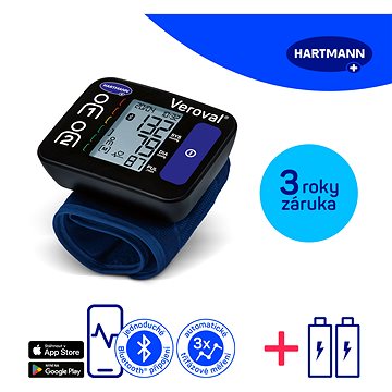 

HARTMANN Veroval Compact + Connect zápěstní, Bluetooth připojení, 3 roky záruka