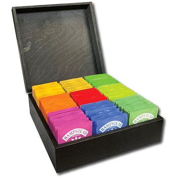 

Hampstead Tea luxusní černá dřevěná kazeta mix sáčkových čajů 117ks - 9 druhů