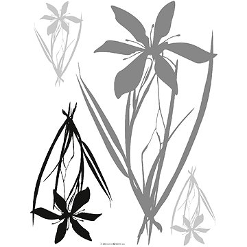 

F0443 Samolepicí dekorace FLORA BLACK GREY 65 x 85 cm