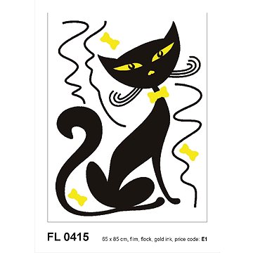 

FL0415 Samolepicí velourová dekorace BLACK CAT BOY FLOCKED 65 x 85 cm