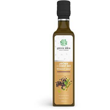 

Green idea Arónie + černý bez - třtinový sirup 250 ml