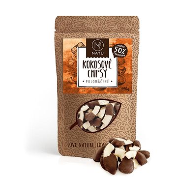 

Natu Kokosové chipsy polomáčené 50% hořká čokoláda 140 g