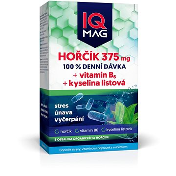 

IQ Mag hořčík 375 mg + B6 + kys.listová
