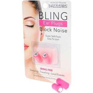 

HEAROS AZZLEARS Bling Ear Plugs Pink NRR 32db 1 Pair