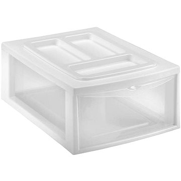 

HEIDRUN Regál 38 × 27 × 14 cm se šuplíkem, bílý, plast