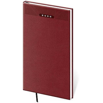 Helma Print Classic týdenní 2026, anglicky červený, kapesní, 8 × 15 cm