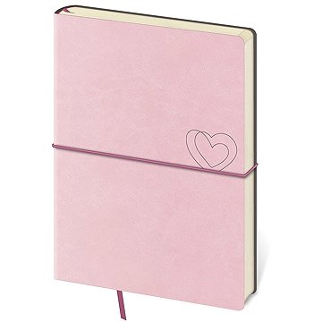 Helma Zápisník FLEXIO linkovaný, light rose, 14, 5 × 20, 5 cm