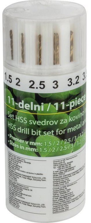 

ISKRA ERO 11-dílná sada vrtáků HSS do kovu FST111, 1,5 - 8 mm
