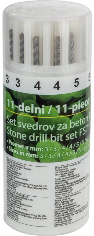 

ISKRA ERO 11-dílná sada vrtáků do kamene FST112, 3 - 10mm