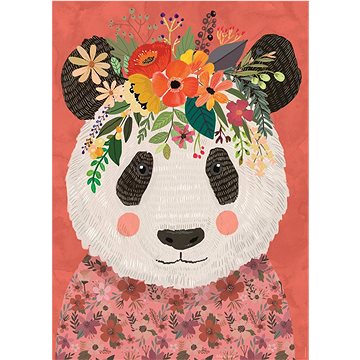 

HEYE Puzzle Floral Friends: Mazlivá panda 1000 dílků