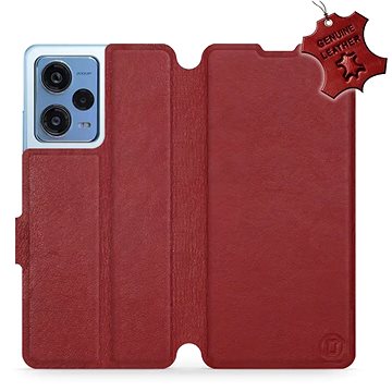 

Mobiwear kožené flip pro Xiaomi Redmi Note 12 Pro 5G - Tmavě červené