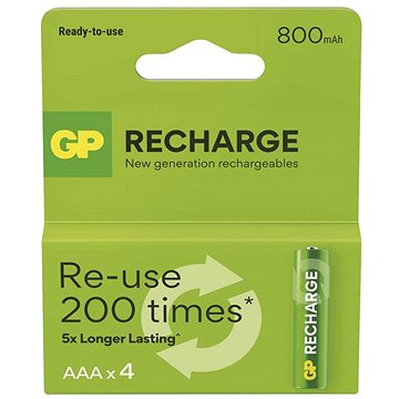 

GP Nabíjecí baterie Recharge 800 AAA (HR03), 4 ks