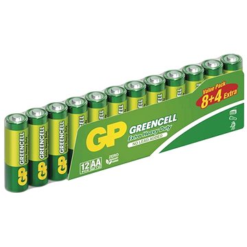 

GP Zinková baterie Greencell AA (R6), 8+4 ks