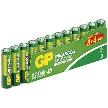 

GP Zinková baterie Greencell AAA (R03), 8+4 ks