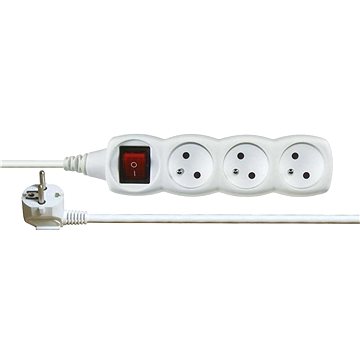 Emos prodlužovací 250V, 3x zásuvka, 2m, bílý