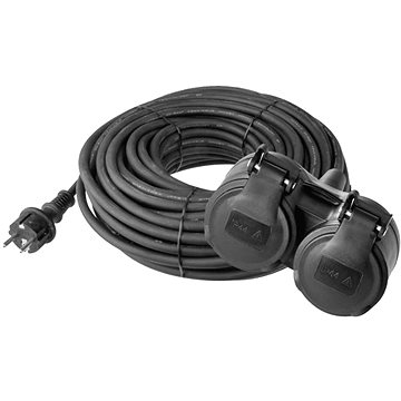 EMOS Prodlužovací kabel gumový 20m černý - Prodlužovací kabel