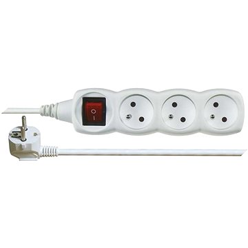 EMOS Prodlužovací kabel s vypínačem – 3 zásuvky, 1,5m, bílý - Prodlužovací kabel