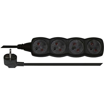 EMOS Prodlužovací kabel – 4 zásuvky, 3m, černý
