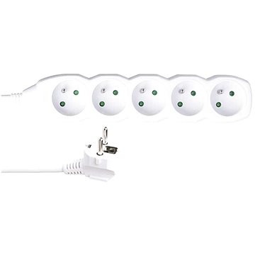 EMOS Prodlužovací kabel – 5 zásuvek, 5m, 3× 1,5mm2, bílý