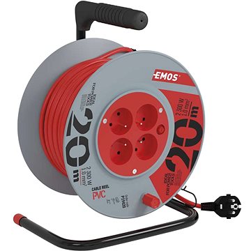 

EMOS PVC prodlužovací kabel na bubnu – 4 zásuvky, 20m, 1mm2