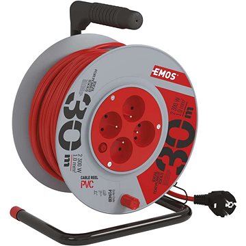 

EMOS PVC prodlužovací kabel na bubnu – 4 zásuvky, 30m, 1mm2