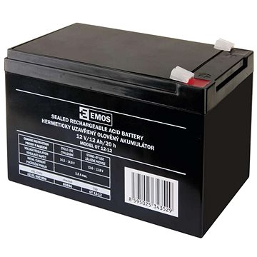 

EMOS Bezúdržbový olověný akumulátor 12 V/12 Ah, faston 6,3 mm