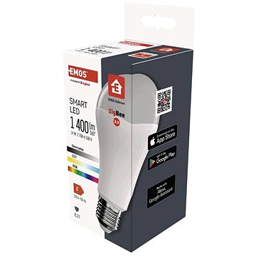 

EMOS GoSmart A65 E27 14 W (94 W) 1400 lm RGB stmívatelná Zigbee