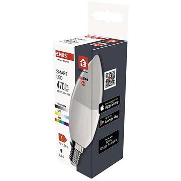

EMOS Chytrá LED žárovka GoSmart svíčka E14 4,8 W (40 W) 470lm RGB stmívatelná Zigbee