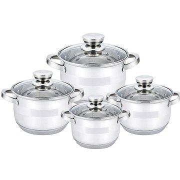 

HOME ELEMENTS Sada nerez nádobí 8 kusů, kombinace lesku a matu