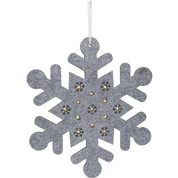 

H&L Vánoční dekorace LED - sněhová vločka, Hangdeco, stříbrná, 35 cm