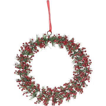 

H&L Vánoční věnec - se třpytkami a bobulemi, 26 cm
