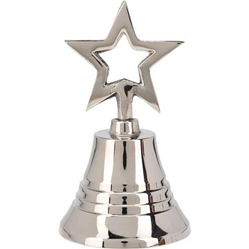 

H&L Stříbrný vánoční zvonek 10 cm, hvězda