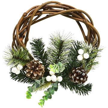 

DOMMIO Vánoční věnec - proutěný zasněžený, 25 cm