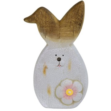 

DOMMIO Velikonoční dekorace - Zajíc keramický s květinou, 20 cm
