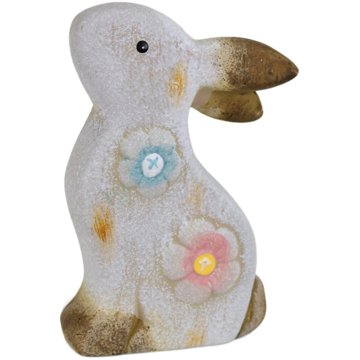

DOMMIO Velikonoční dekorace - Zajíček keramický s květinami, 15,5 cm