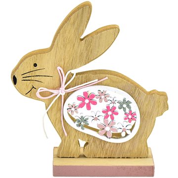 

DOMMIO Velikonoční dekorace - Zajíček s kytičkami, 12 cm