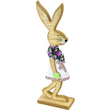 

DOMMIO Velikonoční dekorace - Zaječice s fialovým šátkem, 24 cm