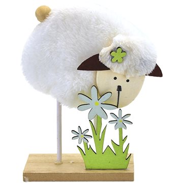 

DOMMIO Velikonoční dekorace - Ovečka plyšová s kytičkami, 16 cm