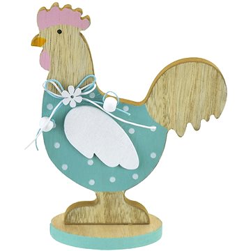 

DOMMIO Velikonoční dekorace - Slepička dřevěná, tyrkysová, 17 cm